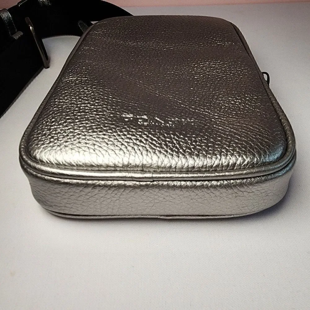 NWT Coach CO917 Aden Crossbody in Foil Metallic Refined Pebble Leather Silver - Picture 4 of 5